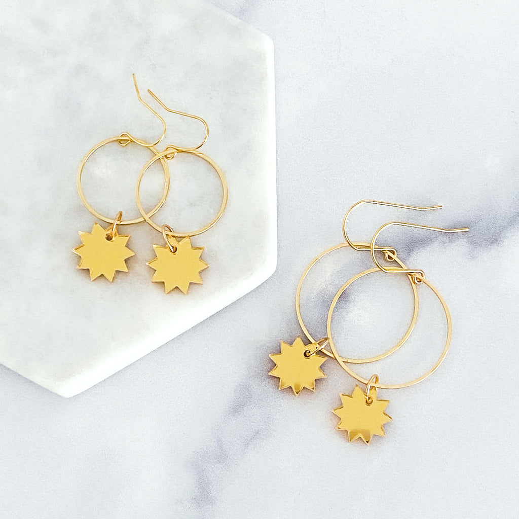 Sun Loop Dangle Earrings