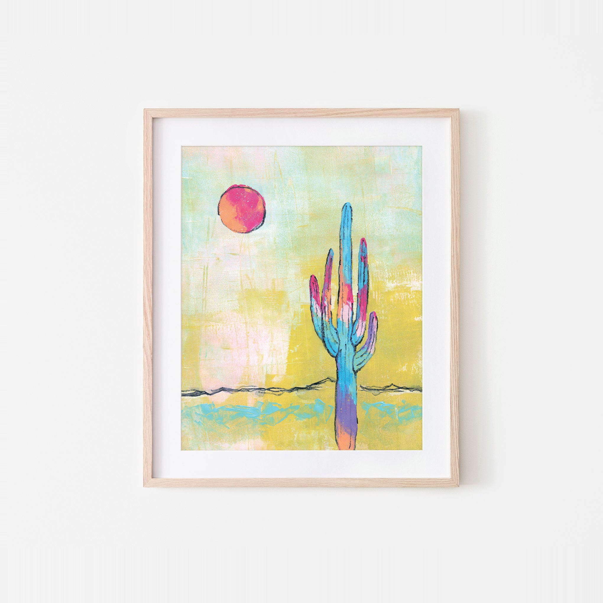 Electric Desert Mixed-Media Art Print